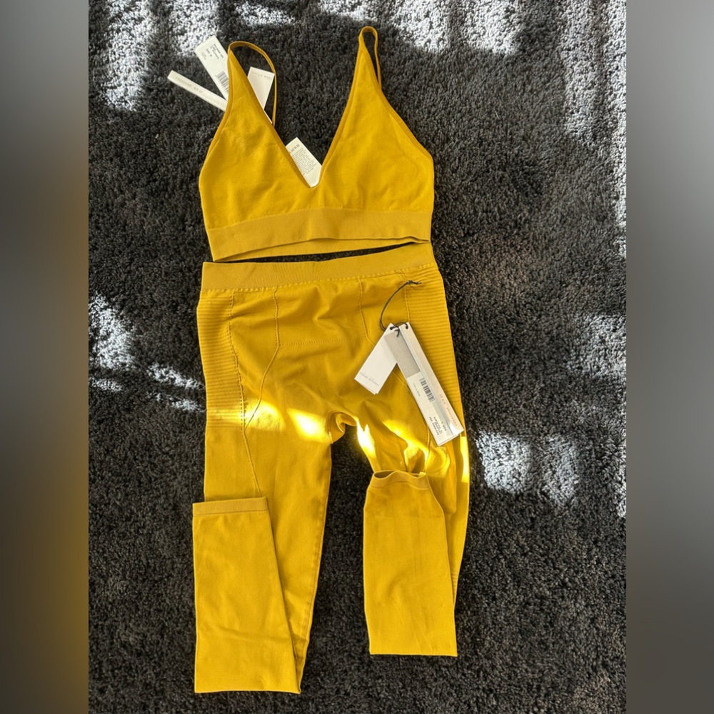 Authentic Mustard Rick Owen’s Matching Leggings Set